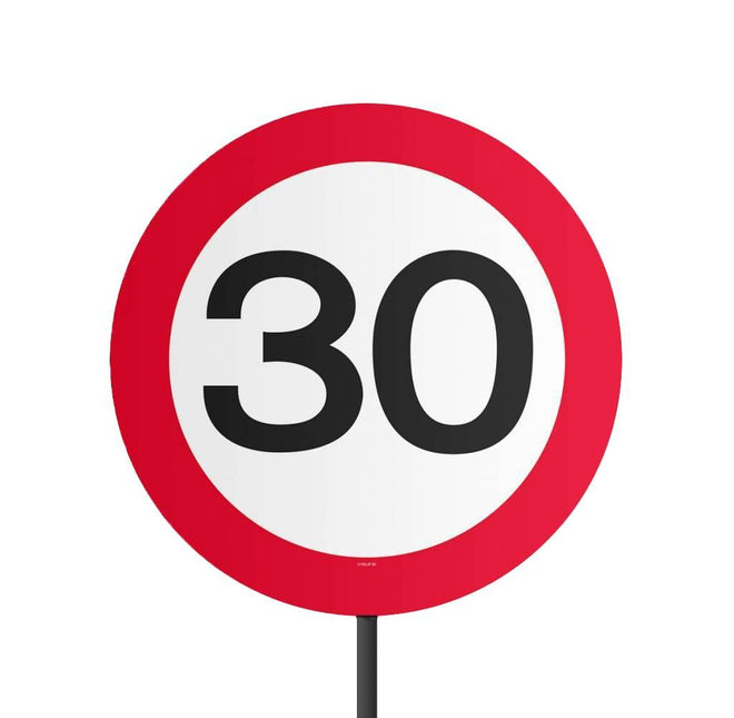 Tuinbord 30 Jaar Verkeersbord 52cm - Partywinkel - 8714572050296