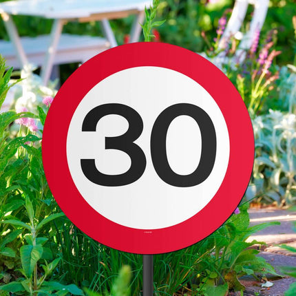 Tuinbord 30 Jaar Verkeersbord 52cm - Partywinkel - 8714572050296