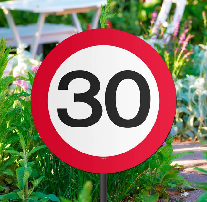 Tuinbord 30 Jaar Verkeersbord 52cm - Partywinkel - 8714572050296