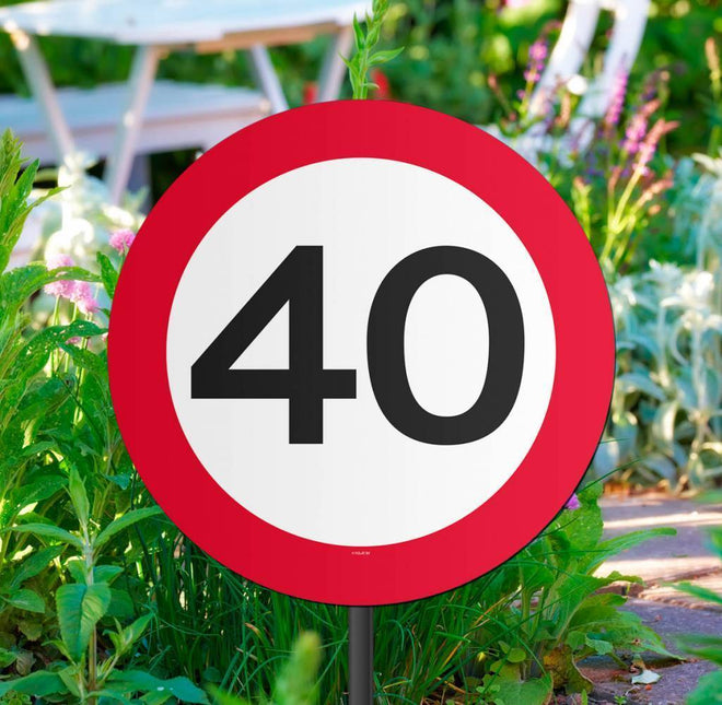 Tuinbord 40 Jaar Verkeersbord 52cm van Folat koop je bij Partywinkel