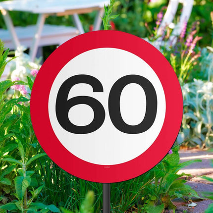 Tuinbord 60 Jaar Verkeersbord 52cm van Folat koop je bij Partywinkel