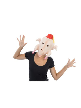 Truthahn-Kopfmaske mit Fez, 37 cm