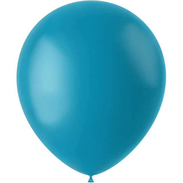 Turquoise Ballonnen Calm Turquoise 33cm 50st van Folat koop je bij Partywinkel