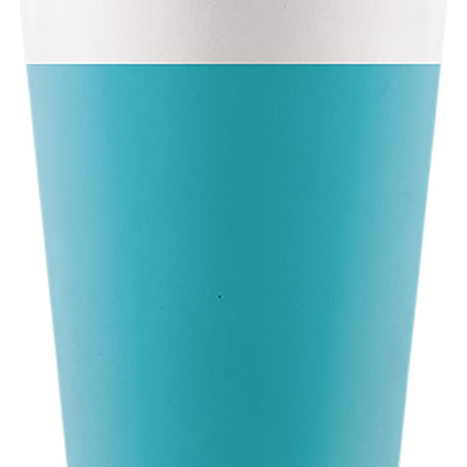 Turquoise Bekers 200ml 8st van Procos koop je bij Partywinkel