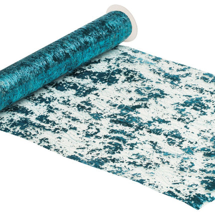 Türkisfarbener Tischläufer Shiny 5m