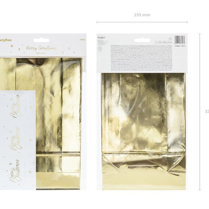 Uitdeelzakjes Goud 28cm 3st van Partydeco koop je bij Partywinkel