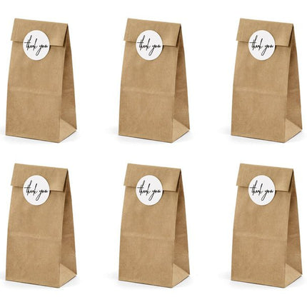 Uitdeelzakjes Thank You 6st van Partydeco koop je bij Partywinkel