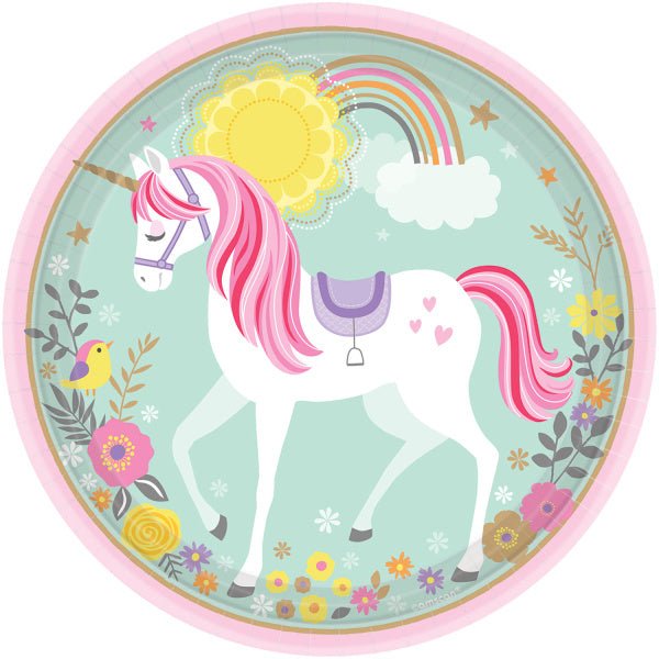 Unicorn Borden Papier 23cm 8st van Riethmueller koop je bij Partywinkel