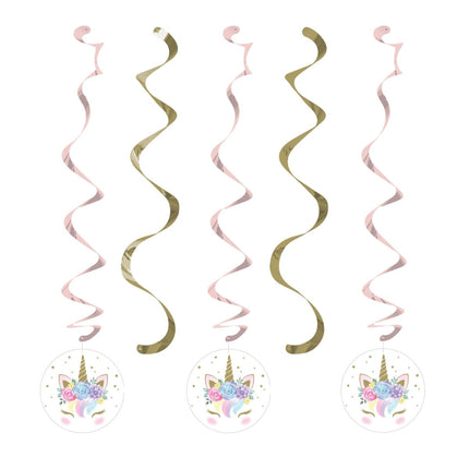 Unicorn Hangdecoratie 5st van Creative Converting koop je bij Partywinkel