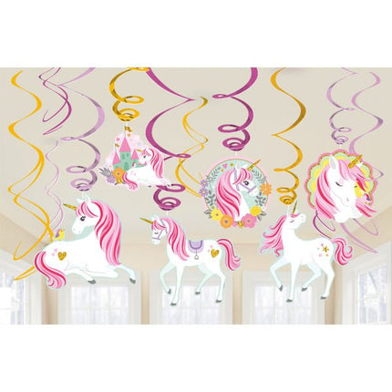 Unicorn Hangdecoratie 61cm 12st van Riethmueller koop je bij Partywinkel