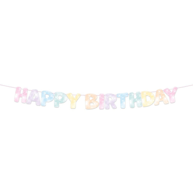 Unicorn-Buchstaben-Girlande „Happy Birthday“, 3 m, von WeFiesta kannst du bei Partywinkel kaufen