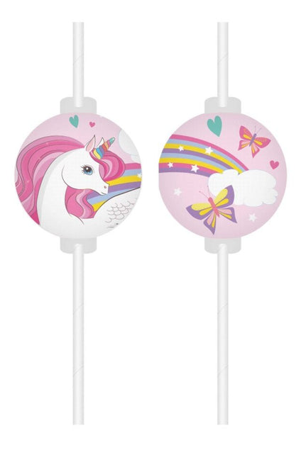 Unicorn Rietjes Regenboog 4st van Procos koop je bij Partywinkel