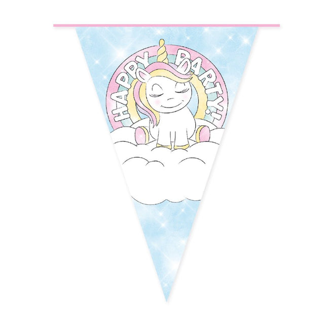 Unicorn-Girlande „Happy Birthday“, 10 m, von WeFiesta kannst du bei Partywinkel kaufen