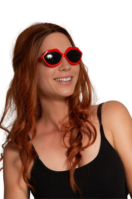 Rote Brillenlippen