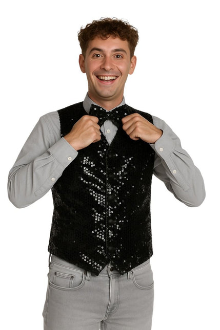 Schwarze Weste mit Schleife 2 Stück