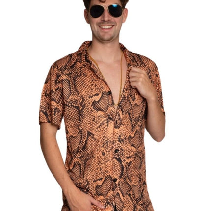 Hemd Snake Print Gold Herren