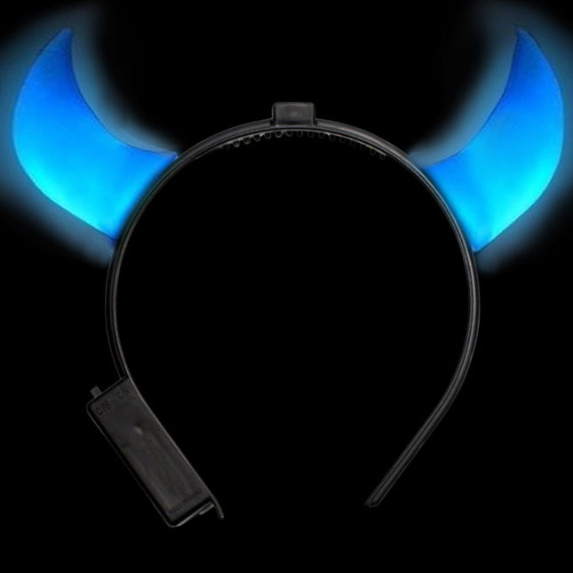Halloween Haarband Blauer Teufel mit Licht