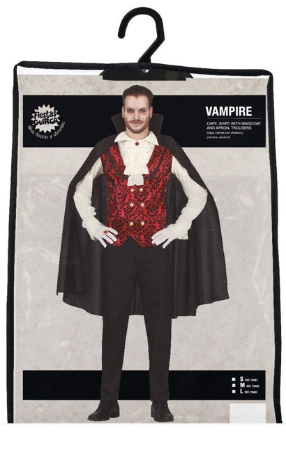Vampier Halloween Kostuum Heren Rood Wit van Fiestas Guirca koop je bij Partywinkel