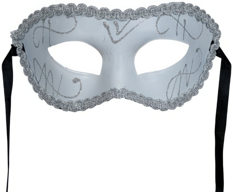 Venetiaans Oogmasker Wit Zilver van Fiestas Guirca koop je bij Partywinkel