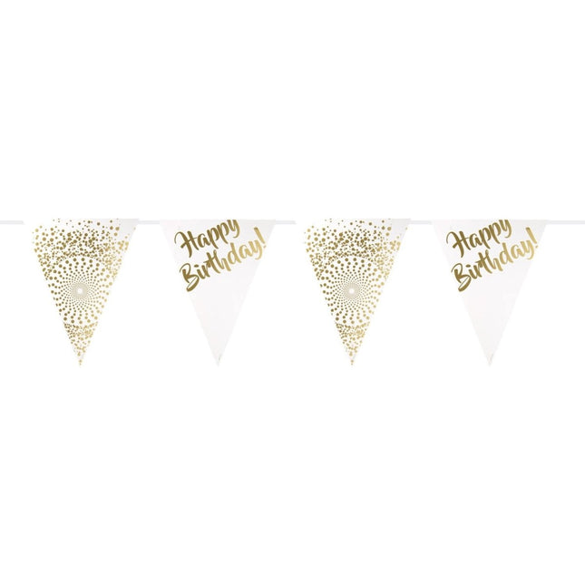 Verjaardagslingers Happy Birthday Goud 6m van Folat koop je bij Partywinkel