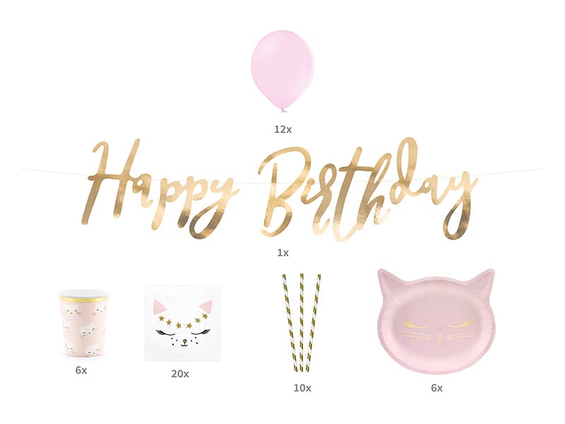 Versiering Pakket Kat 55 delig van Partydeco koop je bij Partywinkel