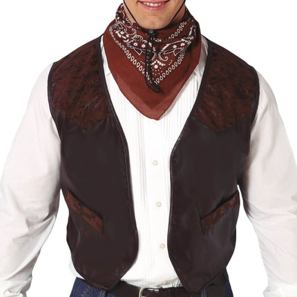 Vest Bruin Kunstleer L van Fiestas Guirca koop je bij Partywinkel