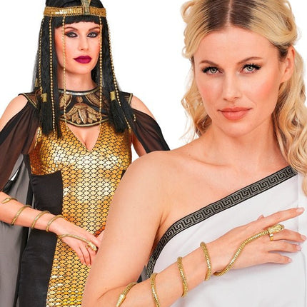 VINGER ARMBAND SLANG GOUD van Widmann koop je bij Partywinkel