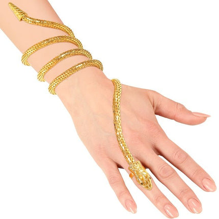 VINGER ARMBAND SLANG GOUD van Widmann koop je bij Partywinkel