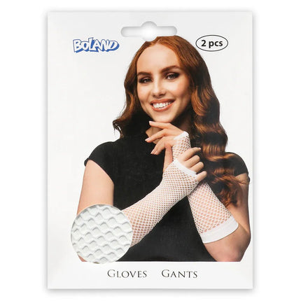 Visnet Handschoenen Wit Lang van Boland koop je bij Partywinkel