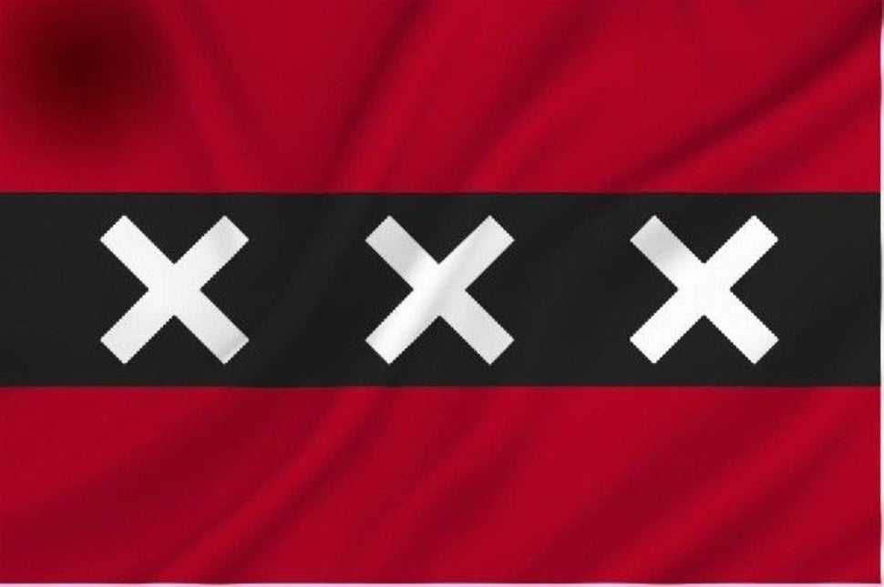 Vlag Amsterdam 90 x 150 cm van Partychimp koop je bij Partywinkel