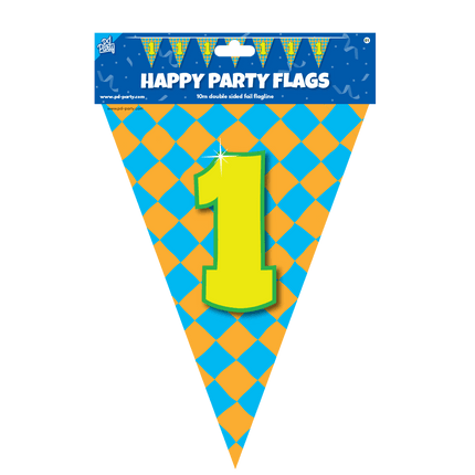 Vlaggenlijn 1 Jaar Gekleurd 10m van Paper Dreams koop je bij Partywinkel
