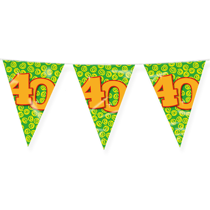 Vlaggenlijn 40 Jaar Gekleurd 10m van Paper Dreams koop je bij Partywinkel