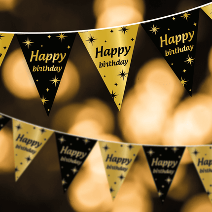 Vlaggenlijn 75 Jaar Goud Zwart 10m van Paper Dreams koop je bij Partywinkel