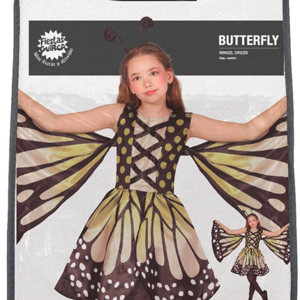 Vlinder Kostuum Geel Zwart Meisje - Partywinkel - 8434077784921