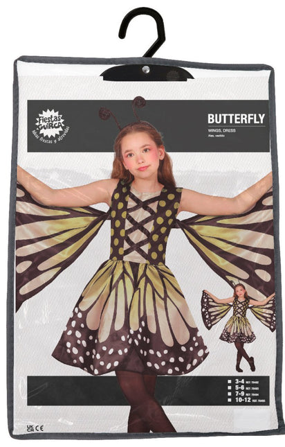 Vlinder Kostuum Geel Zwart Meisje - Partywinkel - 8434077784921