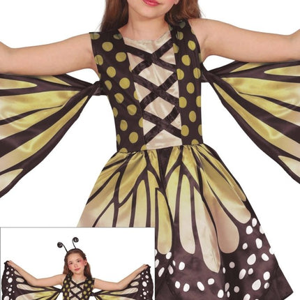 Vlinder Kostuum Geel Zwart Meisje - Partywinkel - 8434077784921