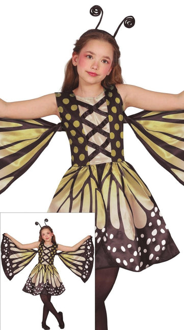 Vlinder Kostuum Geel Zwart Meisje - Partywinkel - 8434077784921