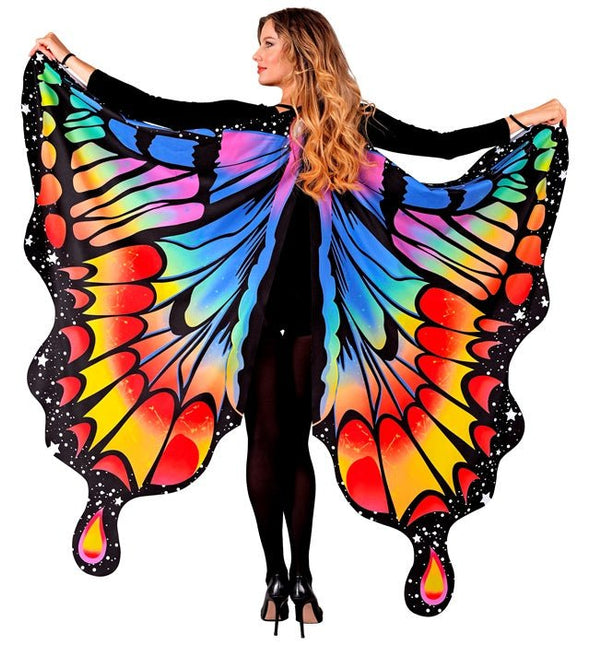 Vlinder vleugels regenboog 175x140cm van Widmann koop je bij Partywinkel