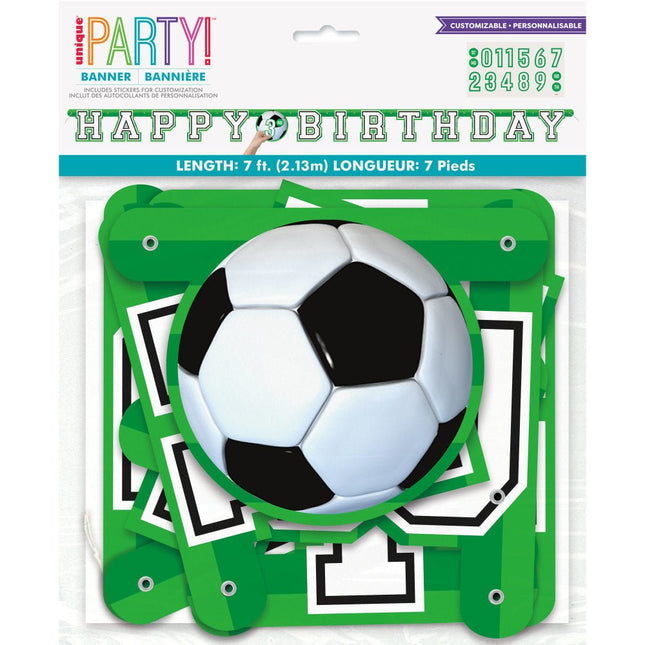 Voetbal Letterslinger Happy Birthday 2,13m van Unique koop je bij Partywinkel