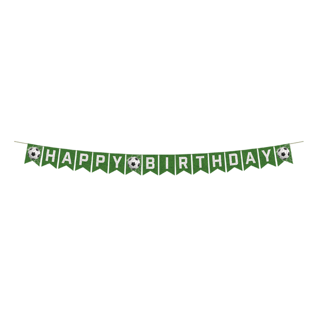 Fußball-Buchstaben-Girlande „Happy Birthday“, 6 m, von WeFiesta kannst du bei Partywinkel kaufen