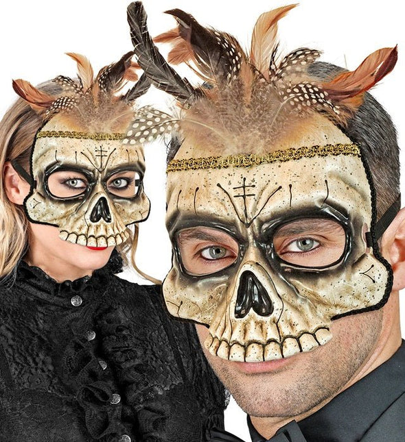 Voodoo Pop Masker Met Veren van Widmann koop je bij Partywinkel