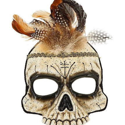 Voodoo Pop Masker Met Veren van Widmann koop je bij Partywinkel