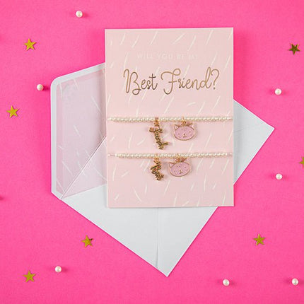 Wenskaart Best Friend Armbanden 14,8cm van Partydeco koop je bij Partywinkel