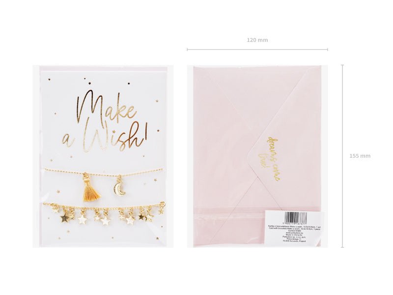 Wenskaart Make A Wish Armbanden 14,8cm van Partydeco koop je bij Partywinkel