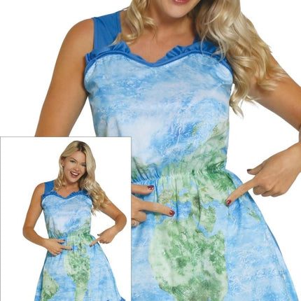 Wereldkaart Jurk Dames van Fiestas Guirca koop je bij Partywinkel