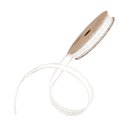 WEISSES SELBSTKLEBENDES BAUMWOLL-SPITZENBAND 1 CM X 2 M