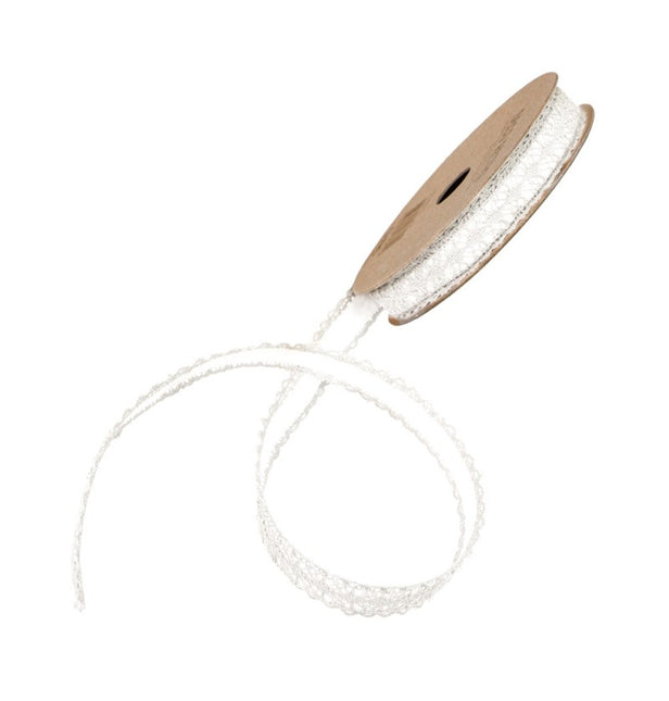 WEISSES SELBSTKLEBENDES BAUMWOLL-SPITZENBAND 1 CM X 2 M