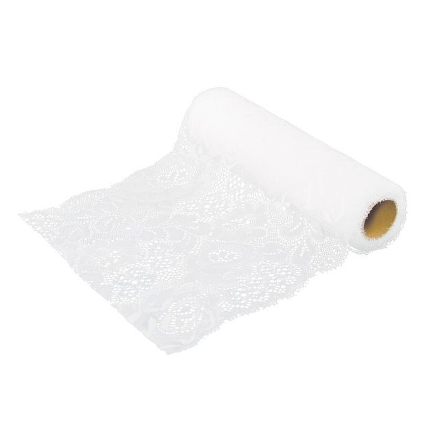 WEISSES BAUMWOLL-SPITZENBAND 18 CM X 3 M