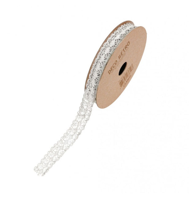 WEISSES BAUMWOLL-SPITZENBAND 1 CM X 2 M