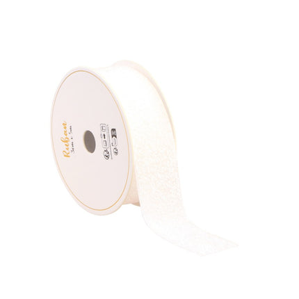 WEISSES GLITZERBAND 25 MM X 3 M